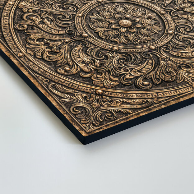 Drevená mandala - Bronzový ornament