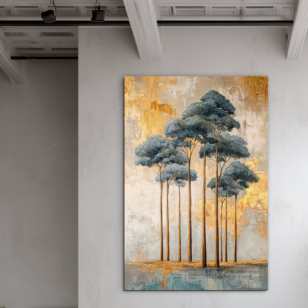 Elegant wooden picture - Golden forest