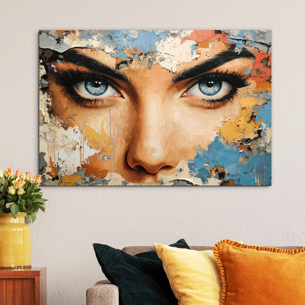 Nástenný obraz na dreve - Pohľad ženy