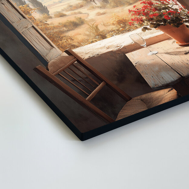 Tablou vintage din lemn - Vedere din fereastră