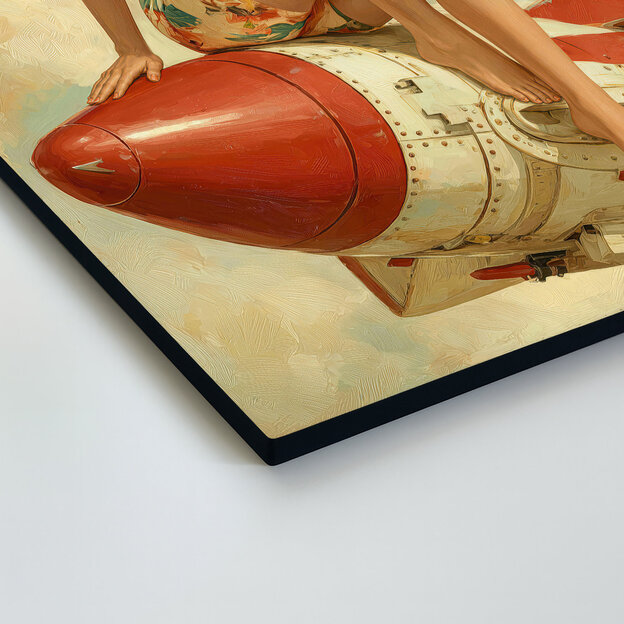 Retro obraz na stěnu – Pin-up raketa