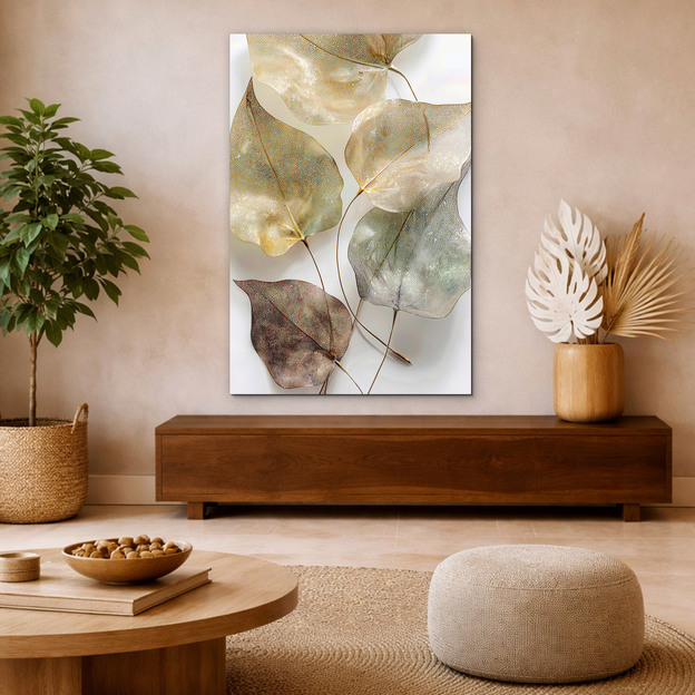 Wooden wall art - Stylish leaves