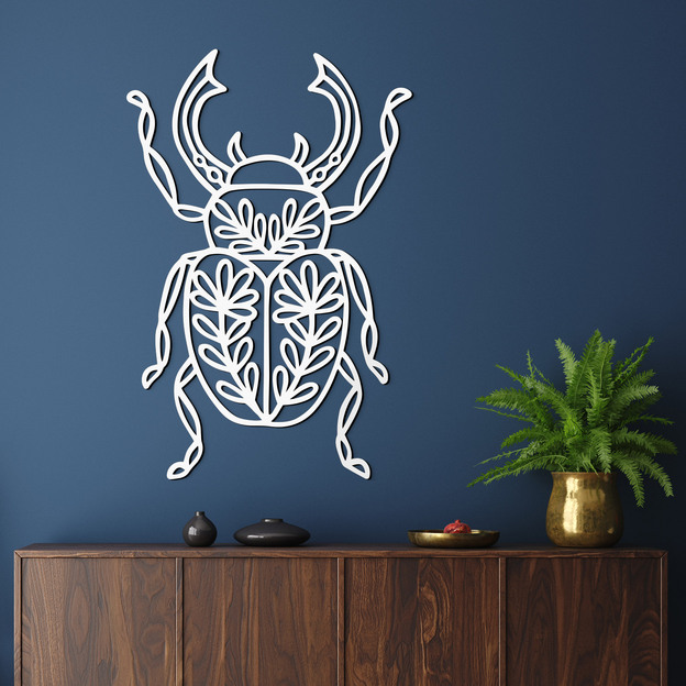 Wooden picture - Rhinoceros beetle