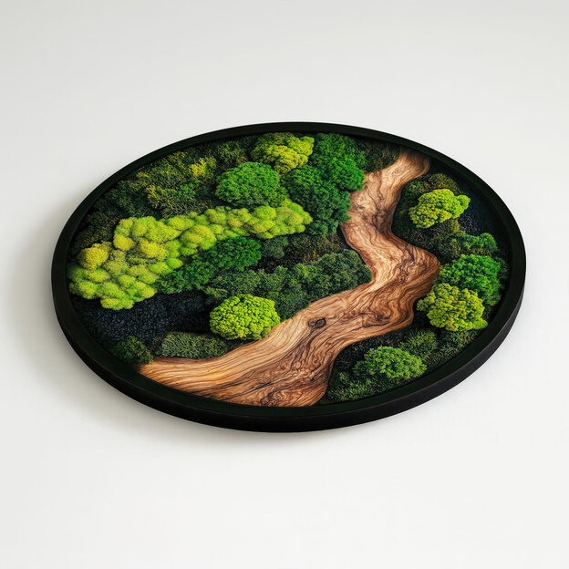 Tablou cu imitație de mușchi și lemn - Shizuka