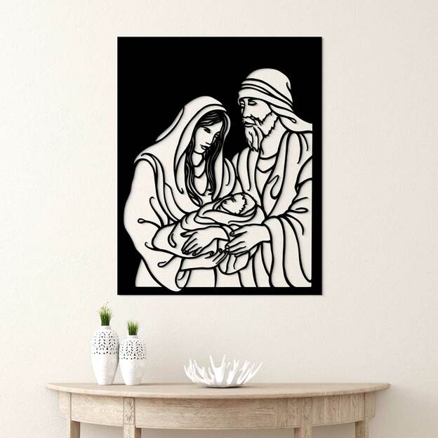 Wooden Wall Art - Holy Family