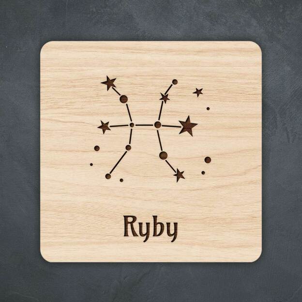 Dárek pro kamaráda - Tácek pod sklenici znamení Ryby