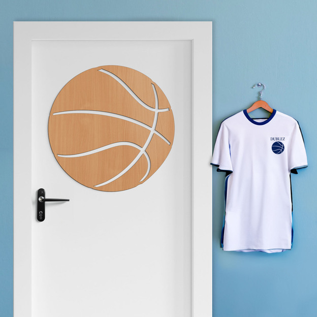 Dřevěný obraz - Basketbalový míč