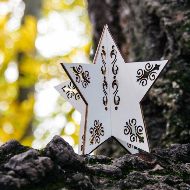 Drevená vianočná hviezda na státie