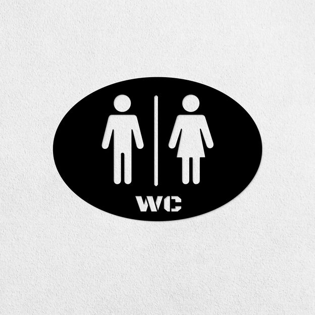 Wooden WC Sign