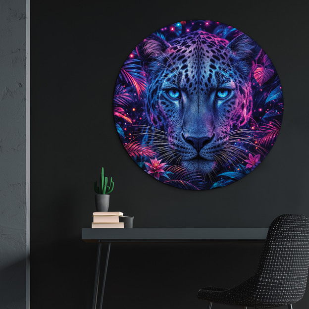 Moderný kruhový obraz - Leopard