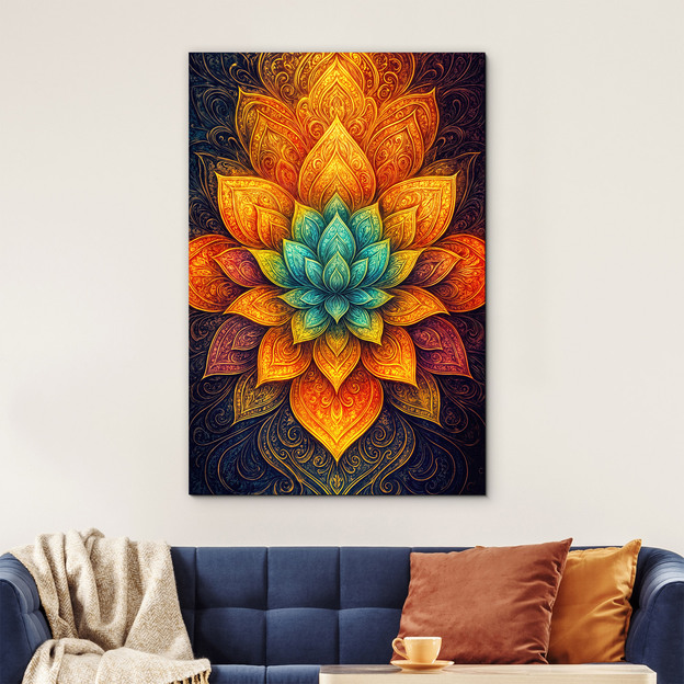 Lotus mandala of eternal light - Wooden picture