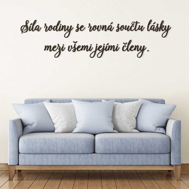 Dřevěný 3D citát - Síla rodiny