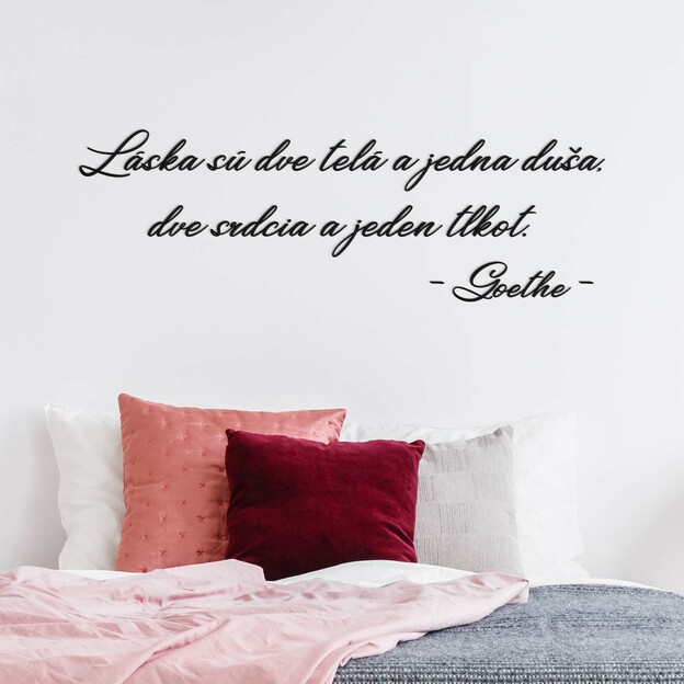 Drevená samolepka - Citát o láske