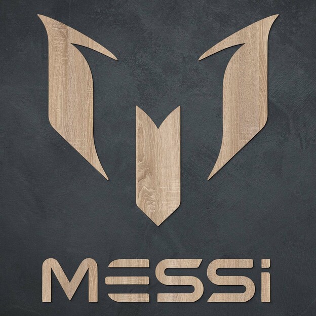 Wooden Logo of Footballer - Messi