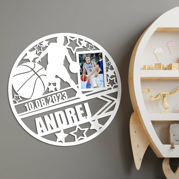 Gift for a Basketball Player - Photo Frame with Name