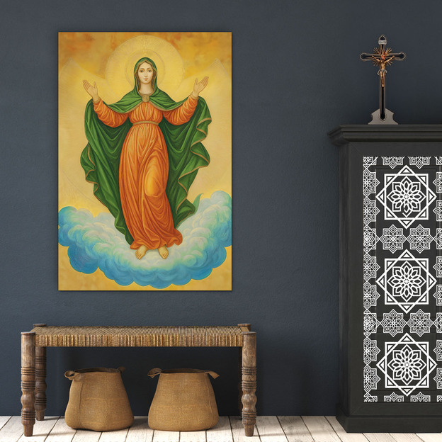 Drevený obraz - Svätá Matka Božia