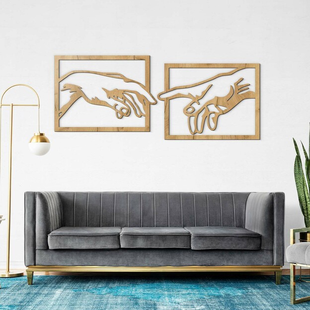 Wooden Wall Art - The Creation of Adam