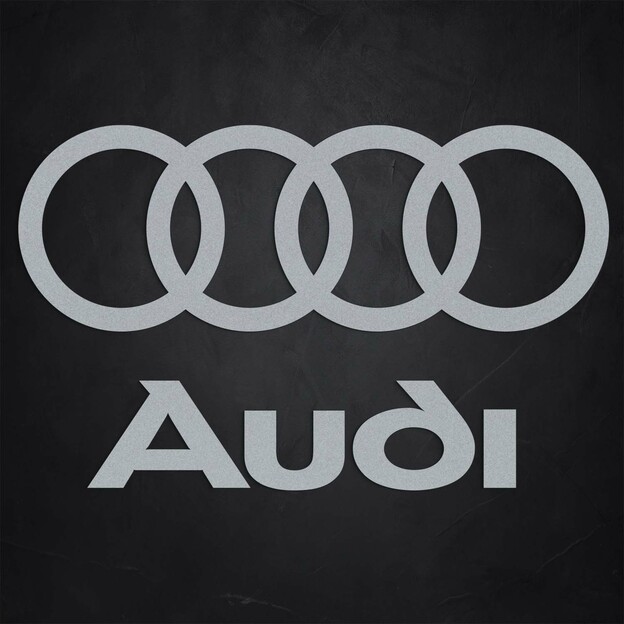 Wooden Logo and Inscription on the Wall - Audi