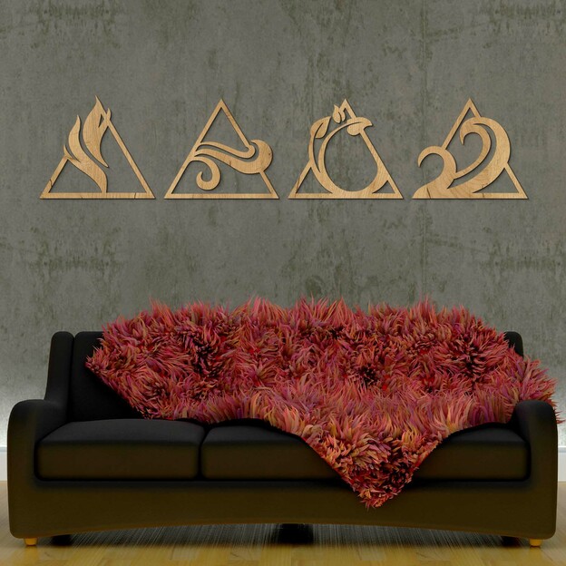 Multi-part Wooden Wall Art - 4 Elements
