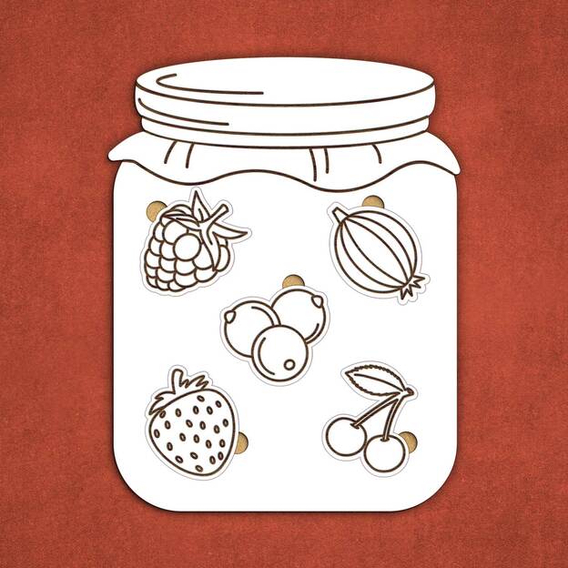 Drevená hračka do kuchynky - Ovocie v pohári