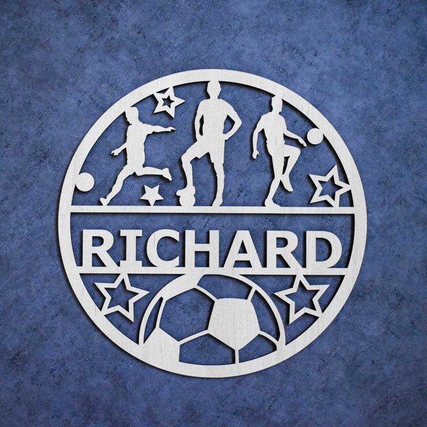 Drevený obraz - Futbalista s menom