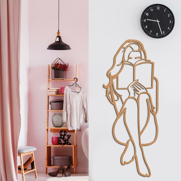 Wooden Wall Art - Girl with a Book