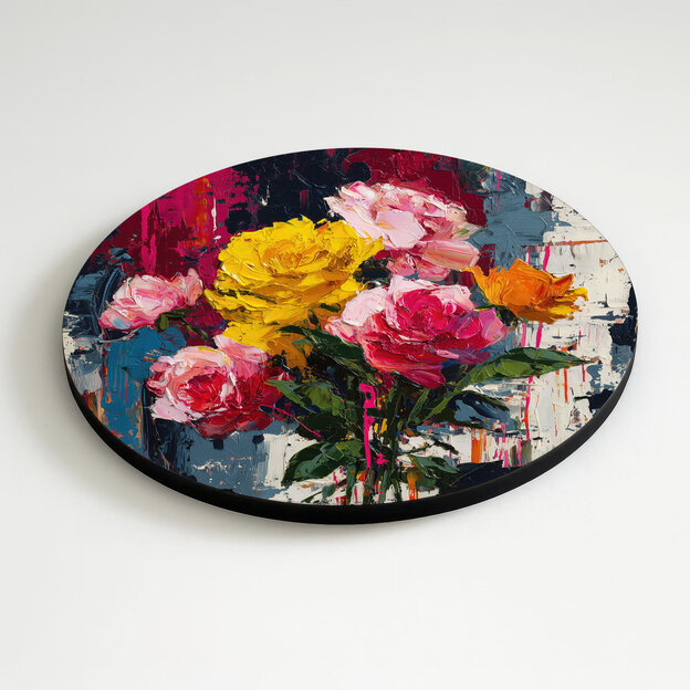 Wooden picture with painting effect - Flowers