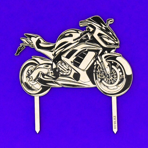 Drevený zápich do torty pre motorkára na narodeniny 