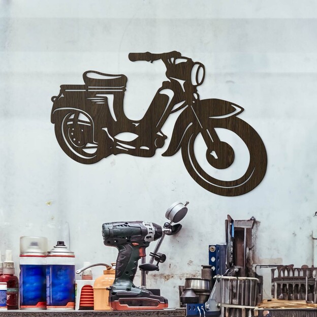Wooden Wall Art in Retro Style - Jawa 555