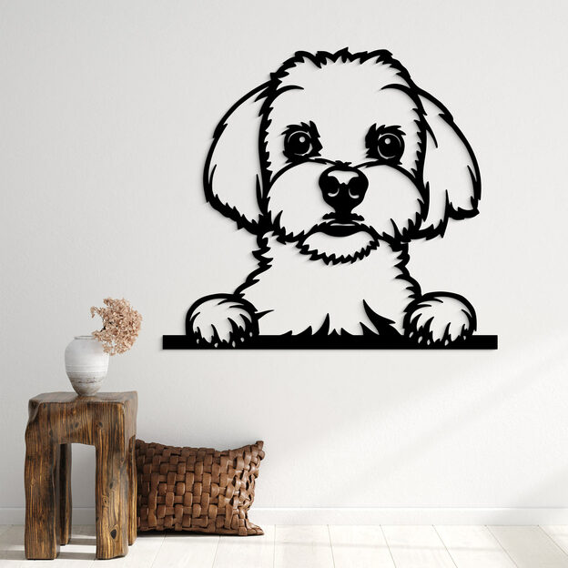 Wooden Wall Art - Maltese Dog