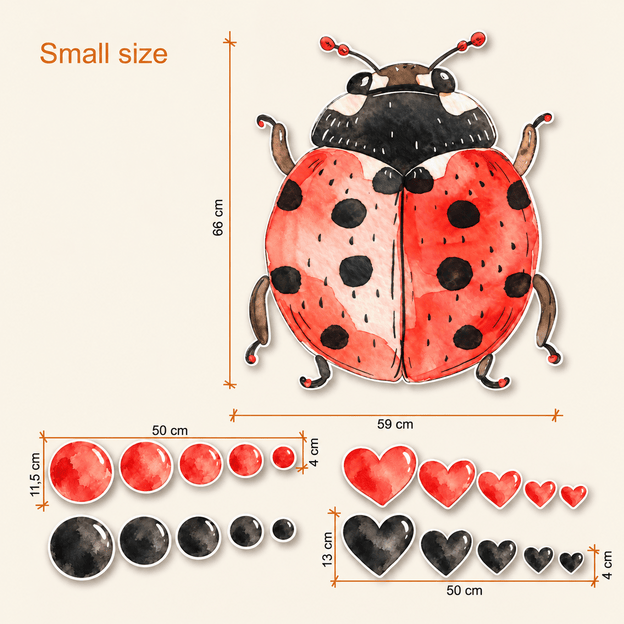 Wooden wall sticker - Ladybug for luck
