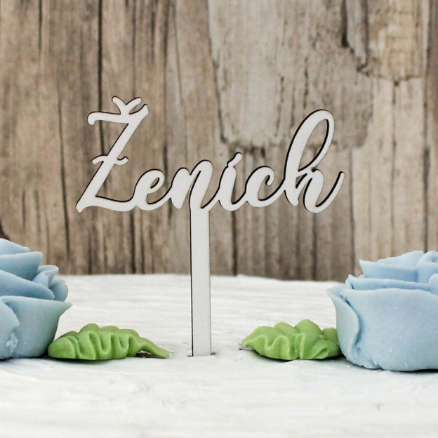 Drevený zápich na svadobnú tortu - Ženích