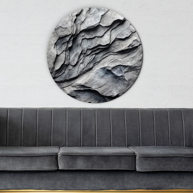 Round wooden picture - Rock