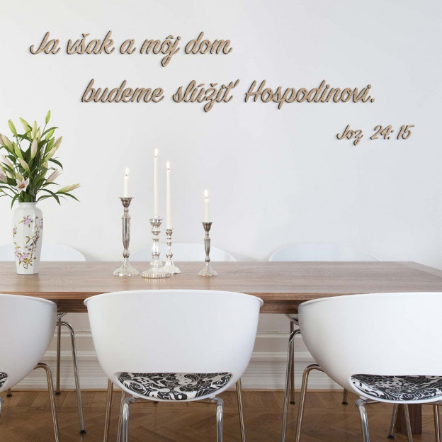 Krátky citát z Biblie - samolepka z dreva 