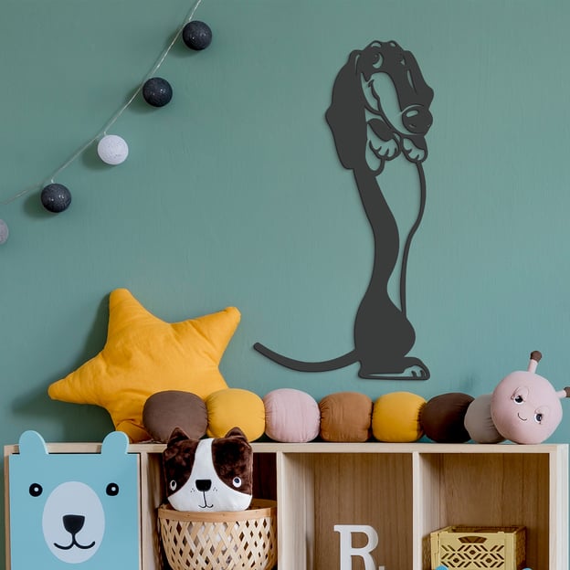 Children&#039;s Room Wall Art - Curious Dachshund