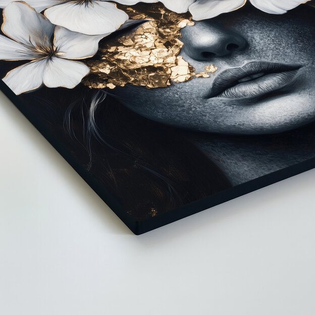 Floral portrait of a woman - Wooden picture