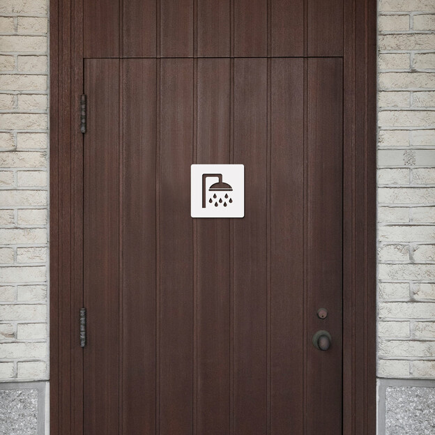 Wooden Door Sign - Shower