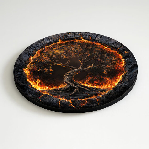 Copacul vieții din lemn pentru perete - Volcanic