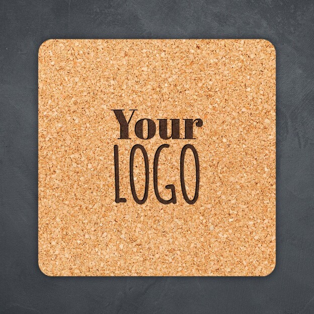Čtvercová podložka pod sklenici s logem firmy