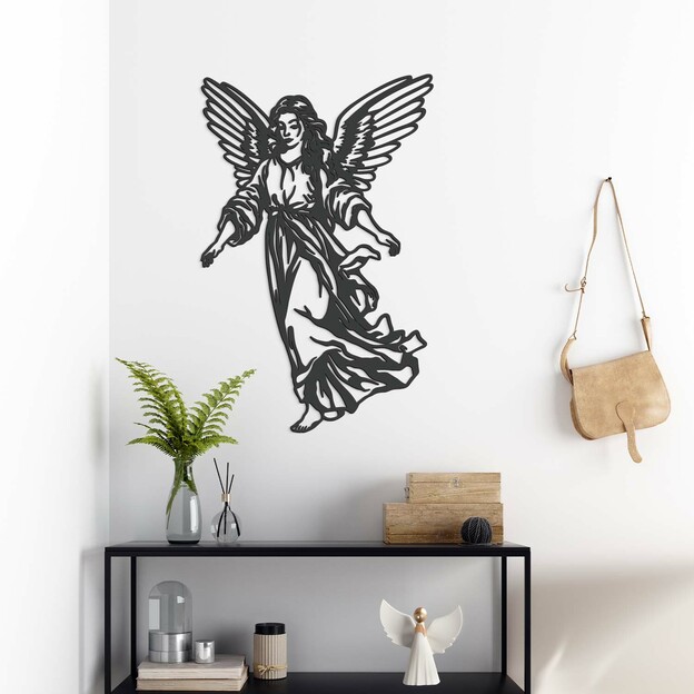 Wooden Wall Art of an Angel - Messenger