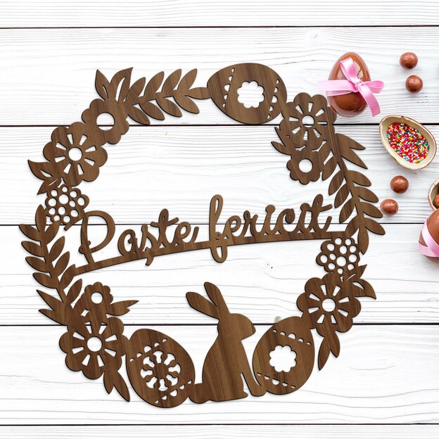 Coroniță pentru ușă - Paște fericit