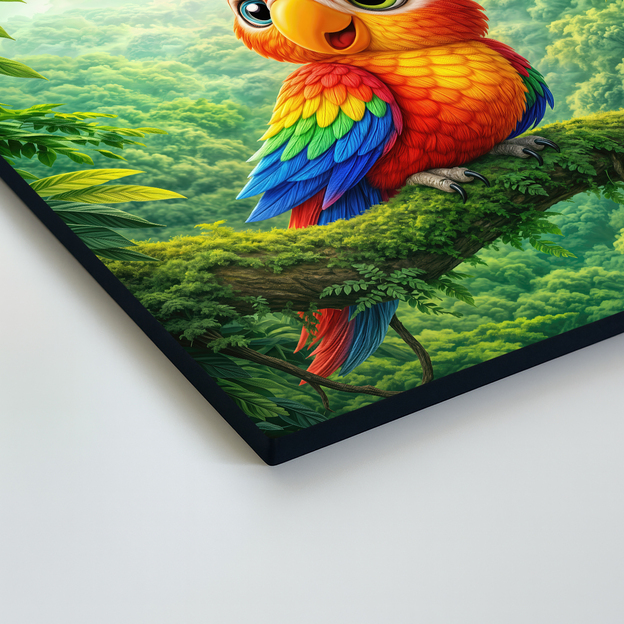 Drevený obraz do detskej izby - Papagáj