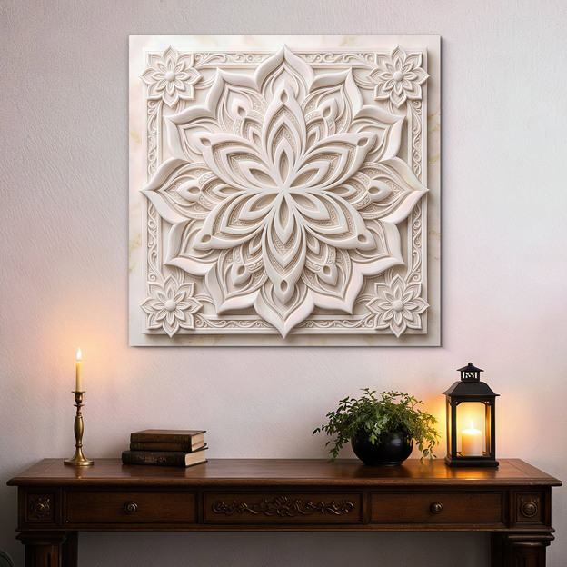 White mandala for the wall - Purity of the soul
