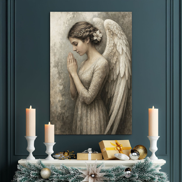 Wooden picture - Prayer of the Angel