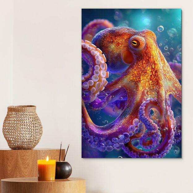 Colorful octopus - Artistic painting for interior