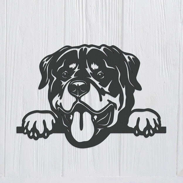 Tablou 3D din lemn - Rottweiler