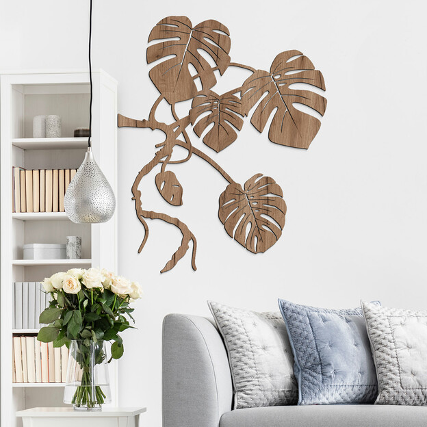 Wooden Monstera Wall Art