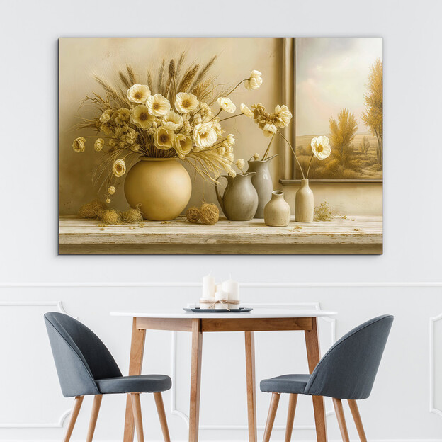 Vintage képek a nappaliba - Szárított virágok