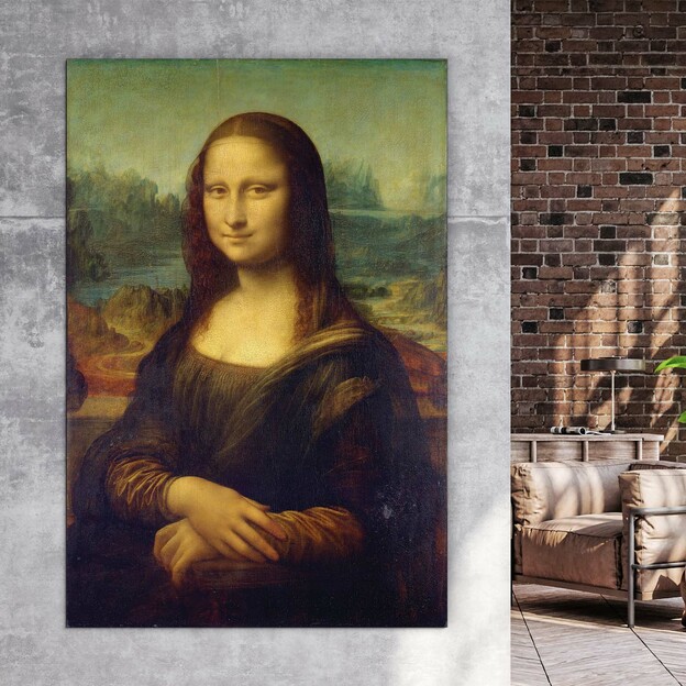 Wooden Reproduction of the Mona Lisa Painting