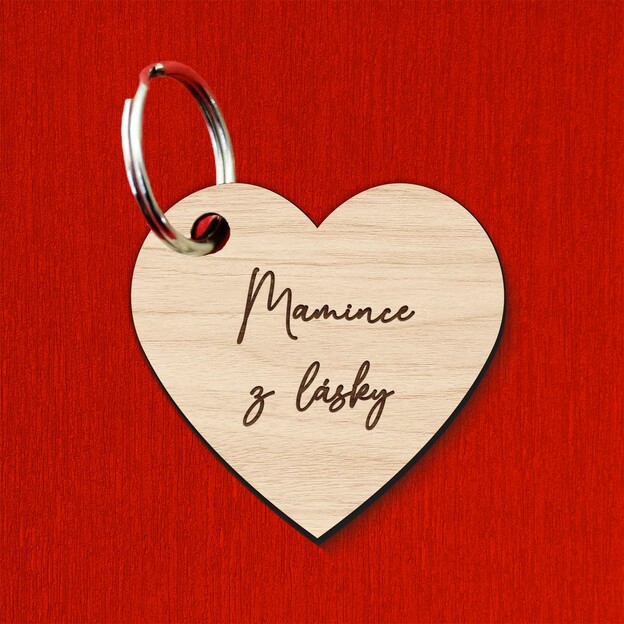 Originální dárek pro maminku - Klíčenka ze dřeva 